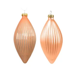 Set di 3 palline di Natale in vetro (D60 mm) Goccia preziosa Rosa