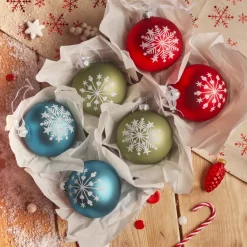 Set di 6 palline di Natale in vetro (D80 mm) Santa Christmas Multicolore