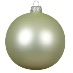 Set di 4 palline di Natale in vetro (D100 mm) Artico opaco Menta bianca