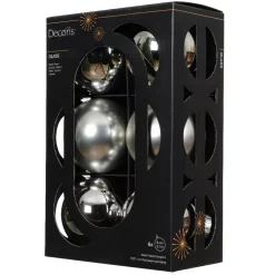 Set di 6 palline di Natale in vetro (D80 mm) Boreale Argento
