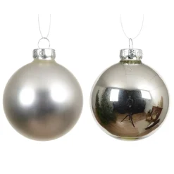 Set di 6 palline di Natale in vetro (D80 mm) Boreale Argento