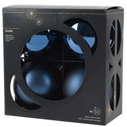 Set di 4 Palline di Natale in vetro (D100 mm) Boreale Blu notte