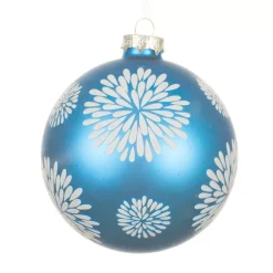 Set di 12 Palline di Natale in vetro (D100 mm) Scintillio celeste Blu brillante