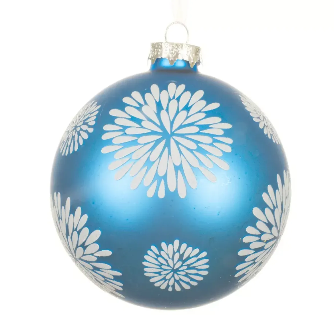 Set di 12 Palline di Natale in vetro (D100 mm) Scintillio celeste Blu brillante