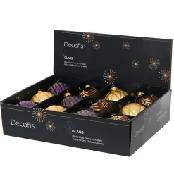 Set di 12 palline di Natale in vetro (D100 mm) Sogno Fico bordeaux e oro
