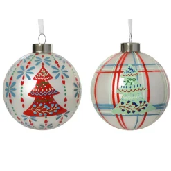 Set di 12 palline di Natale in vetro (D80 mm) Folk slave multicolore