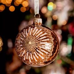 Set di 6 palline di Natale in vetro (D80 mm) Medaglione stellato Zucca