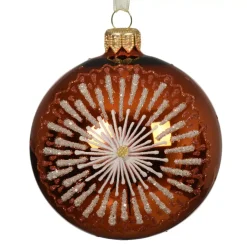 Set di 6 palline di Natale in vetro (D80 mm) Medaglione stellato Zucca