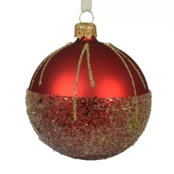 Set di 6 palline di Natale in vetro (D80 mm) Ballotine Rosso