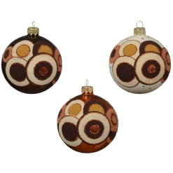 Set di 6 palline di Natale in vetro (D80 mm) Retrò Nero tartufo e zucca