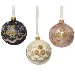 Set di 6 palline di Natale in vetro (D80 mm) Rococo Multicolore