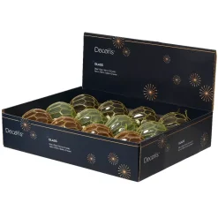 Set di 12 palline di Natale in vetro (D80 mm) Chic multicolore con glitter oro