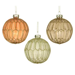 Set di 12 palline di Natale in vetro (D80 mm) Chic multicolore con glitter oro