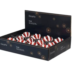 Set di 12 palline di Natale in vetro (D80 mm) Christmas glam Rosso e Bianco