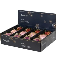 Set di 12 palline di Natale in vetro (D80 mm) Palazzo Italiano Fico e oro