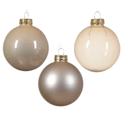 Set di 21 palline di Natale in vetro (D60 a 75 mm) Assortite Cristallo Perla