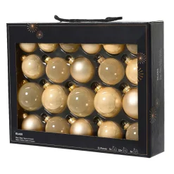 Set di 21 palline di Natale in vetro (D60 a 75 mm) Assortite Cristallo Perla