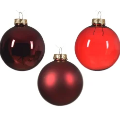 Set di 21 palline di Natale in vetro assortite Cristallo Bordeaux