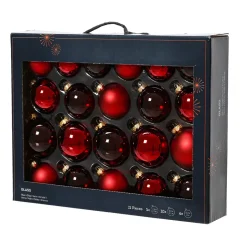 Set di 21 palline di Natale in vetro assortite Cristallo Bordeaux