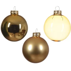 Set di 21 palline di Natale in vetro assortite Cristallo Oro