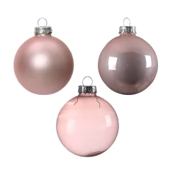 Set di 21 palline di Natale in vetro assortite Cristallo Rosa cipria