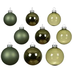 Set di 21 palline di Natale in vetro assortite Cristallo Verde rosmarino