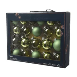 Set di 21 palline di Natale in vetro assortite Cristallo Verde rosmarino