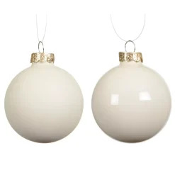Set di 6 Palline di Natale in vetro (D80 mm) Boreale Bianco lana