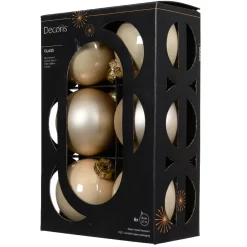 Set di 6 palline di Natale in vetro (D80 mm) Boreale Perla