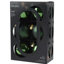 Set di 6 palline di Natale in vetro (D80 mm) Boreale Verde abete