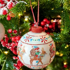 Set di 12 palline di Natale in vetro (D80 mm) Elfi e renne Multicolore