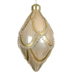 Set di 2 palline di Natale in vetro (D60 mm) Eleganza Gatsby Beige