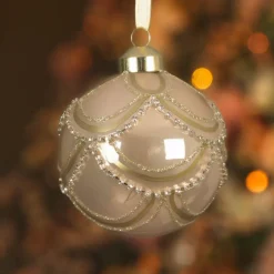 Set di 2 palline di Natale in vetro (D80 mm) Principessa Perla