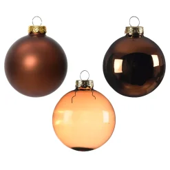 Set di 21 palline di Natale in vetro assortite Cristallo Marrone caffè