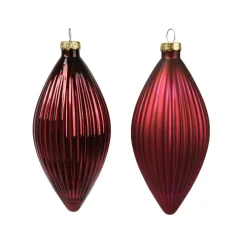 Set di 3 palline di Natale in vetro (D60 mm) Goccia preziosa Rosso