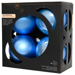 Set di 4 palline di Natale unite (D100 mm) Aravis Azzurro