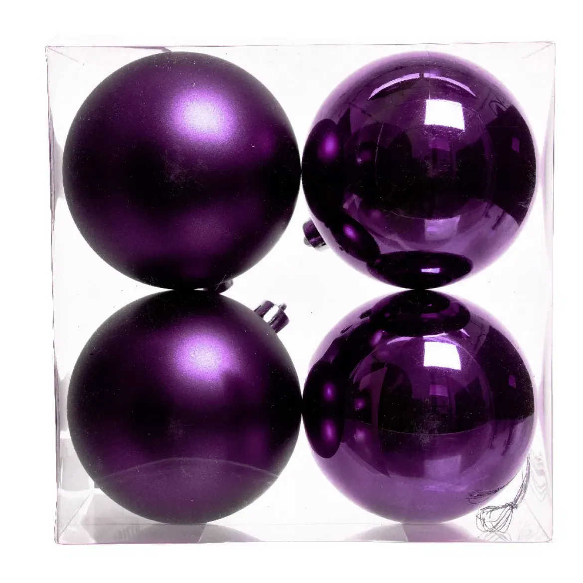 Set di 4 palline di Natale unite (D100 mm) Aravis Fico