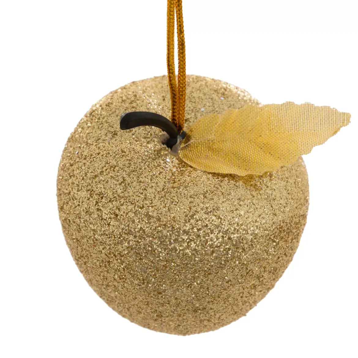 Set di 6 pendenti (H6 cm) Mele golose Dorate glitterate