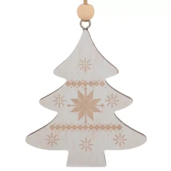 Set di 2 pendenti in legno (H8 cm) Duo Savoyard Bianco e Rosso