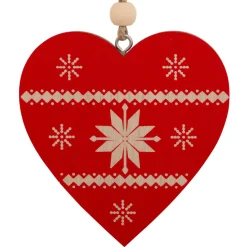 Set di 2 pendenti in legno (H8 cm) Duo Savoyard Bianco e Rosso