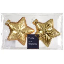 Set di 2 pendenti in vetro (H10 cm) Stelle Celesti Oro