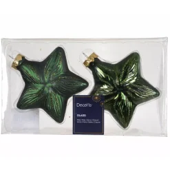 Set di 2 pendenti in vetro (H10 cm) Stelle Celesti Verde Pino