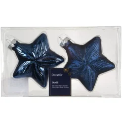 Set di 2 pendenti in vetro (H10 cm) Stelle Celesti Blu