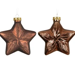 Set di 2 pendenti in vetro (H10 cm) Stelle Celesti Marrone caffè