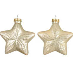 Set di 2 pendenti in vetro (H10 cm) Stelle Celesti Perla