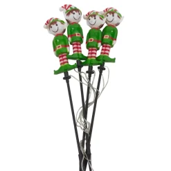 Set di 4 picchetti da giardino solari (H40 cm) Folletto buffone luminoso Bianco caldo