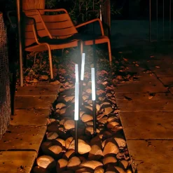 Set di 4 picchetti luminosi da giardino (51.5 cm) Cilindrici Bianco
