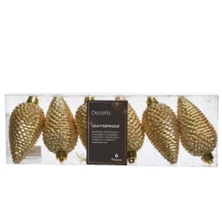 Set di 6 pigne Alpine Oro