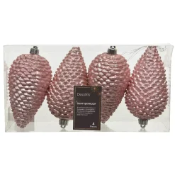 Set di 4 pigne Alpine Rosa cipria