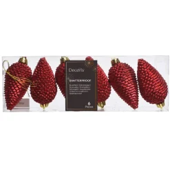 Set di 6 pigne Alpine Rosso